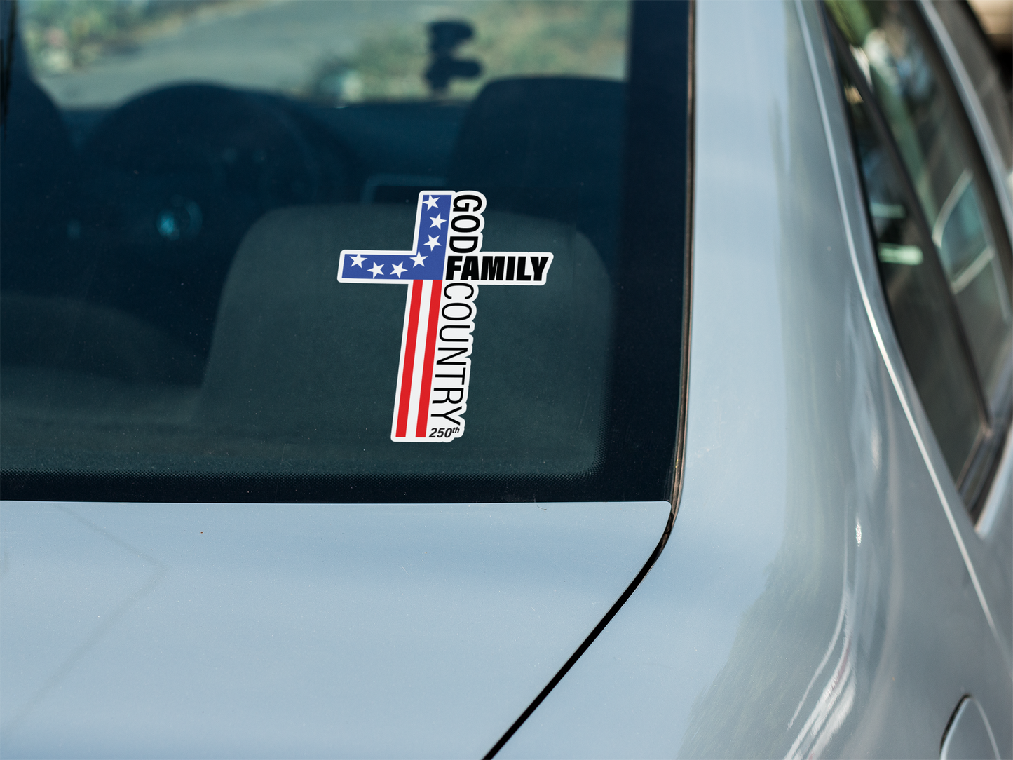 250th anniversary God Family Country American flag patriotic cross vinyl decal sticker