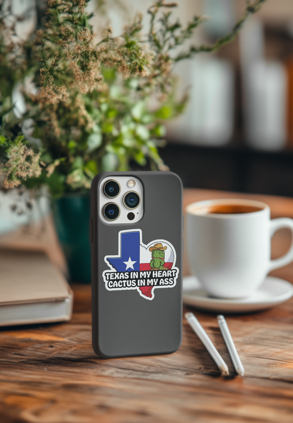 Funny colorful Texas sassy cactus vinyl decal sticker