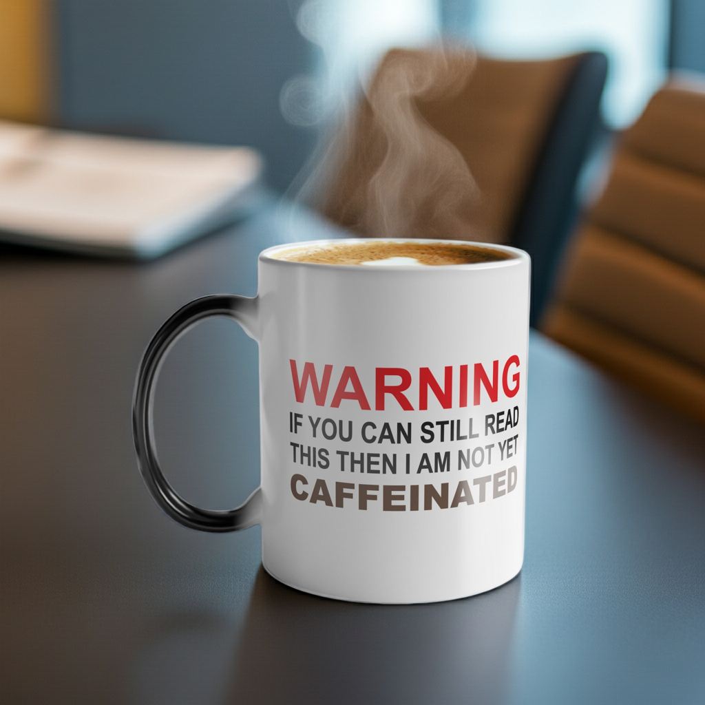 Funny 11oz ceramic heat sensitive coffee mug