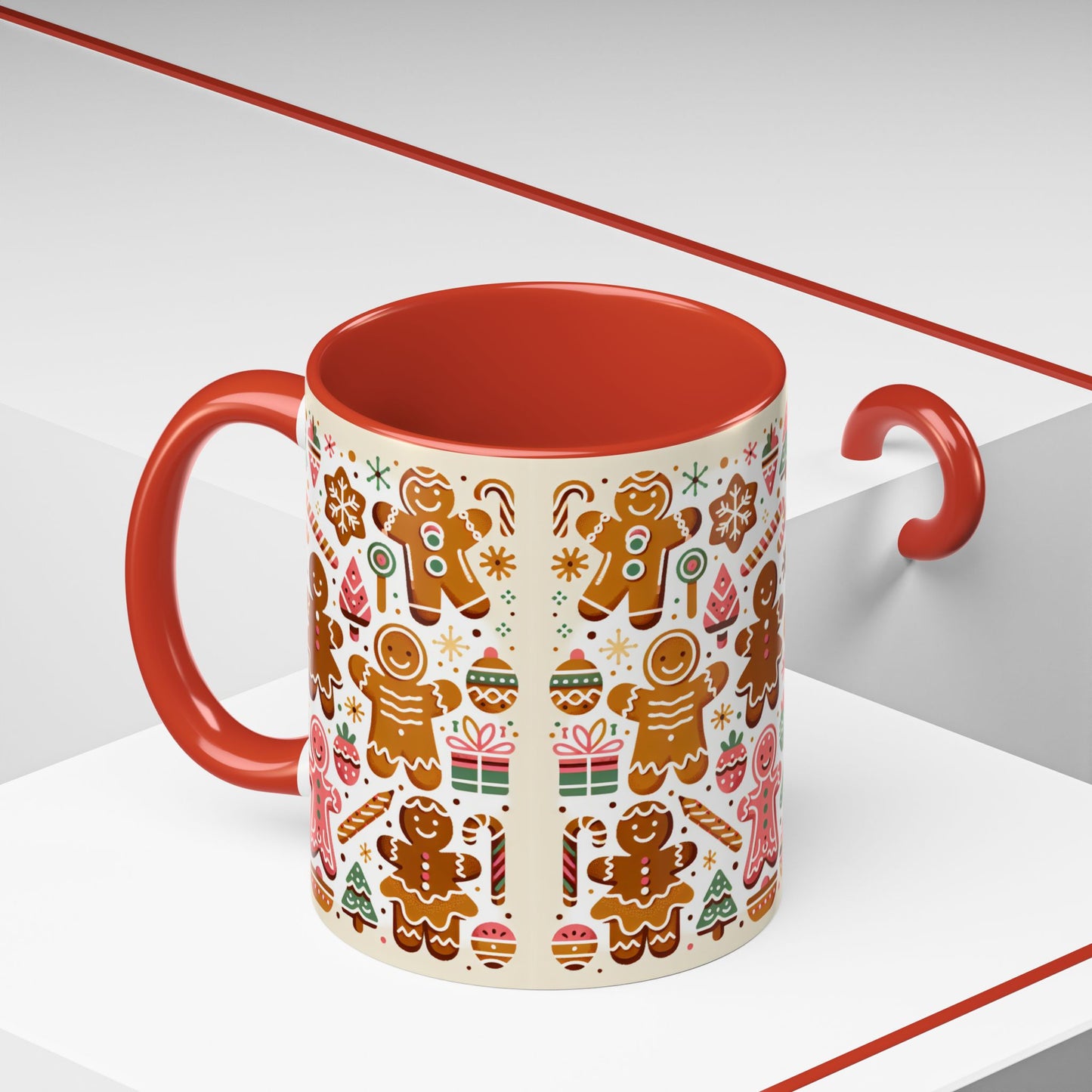 Gingerbread Christmas Mug Festive 11oz Holiday Coffee Cup