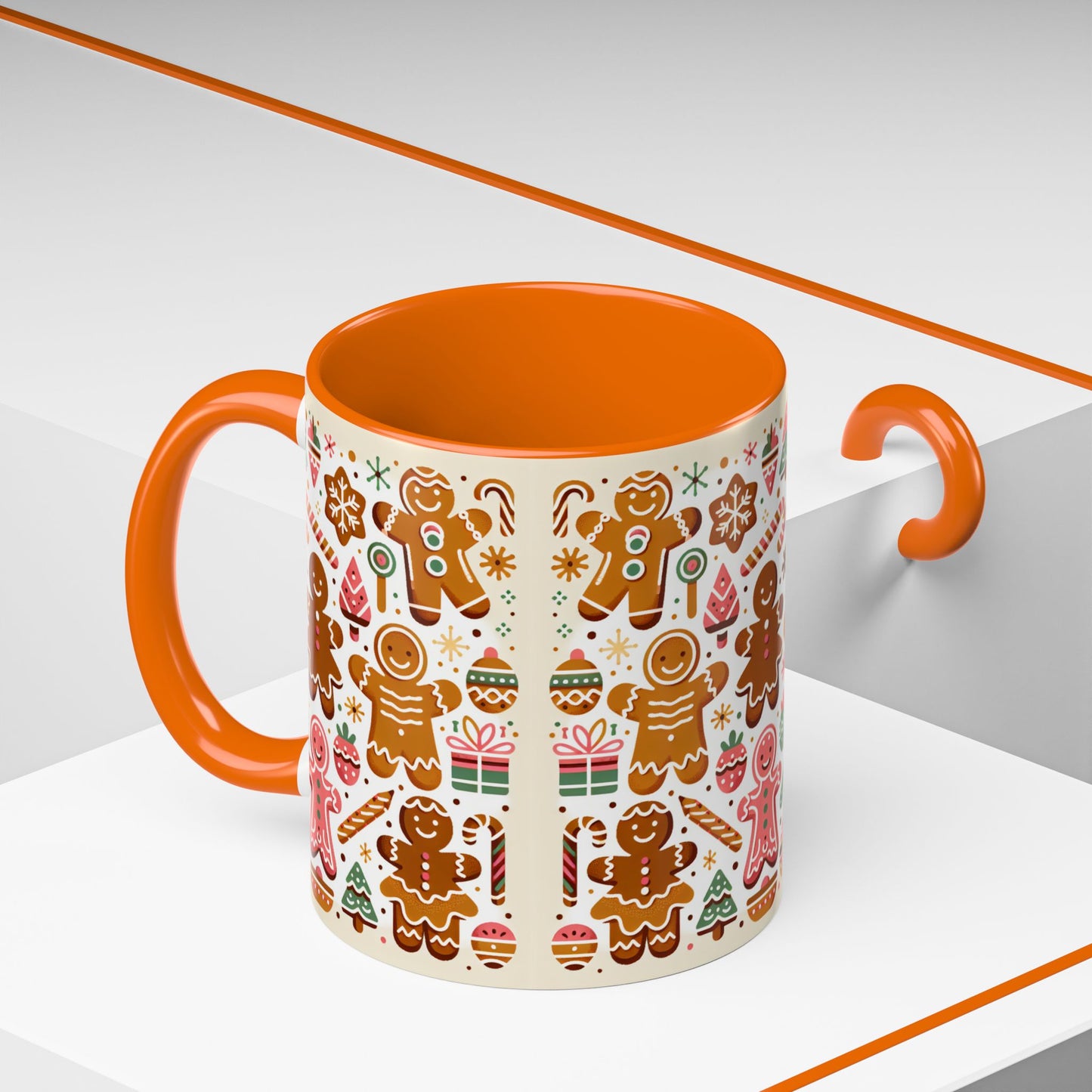 Gingerbread Christmas Mug Festive 11oz Holiday Coffee Cup