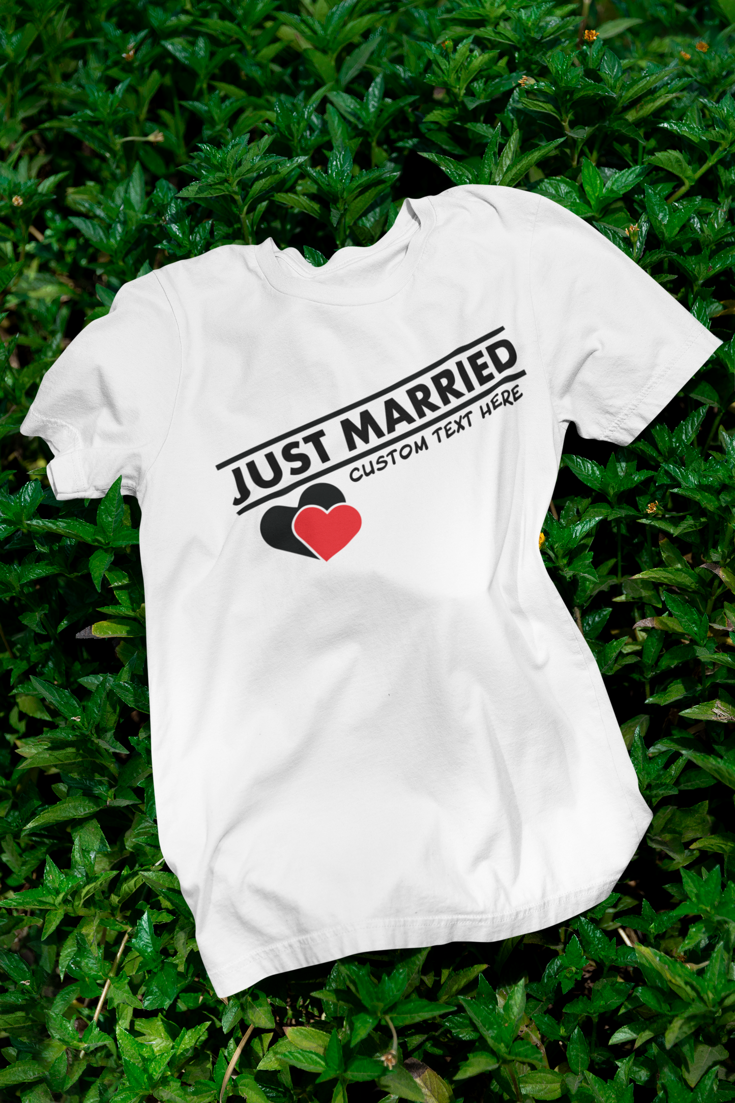 Personalized minimalist Just Married Shirt