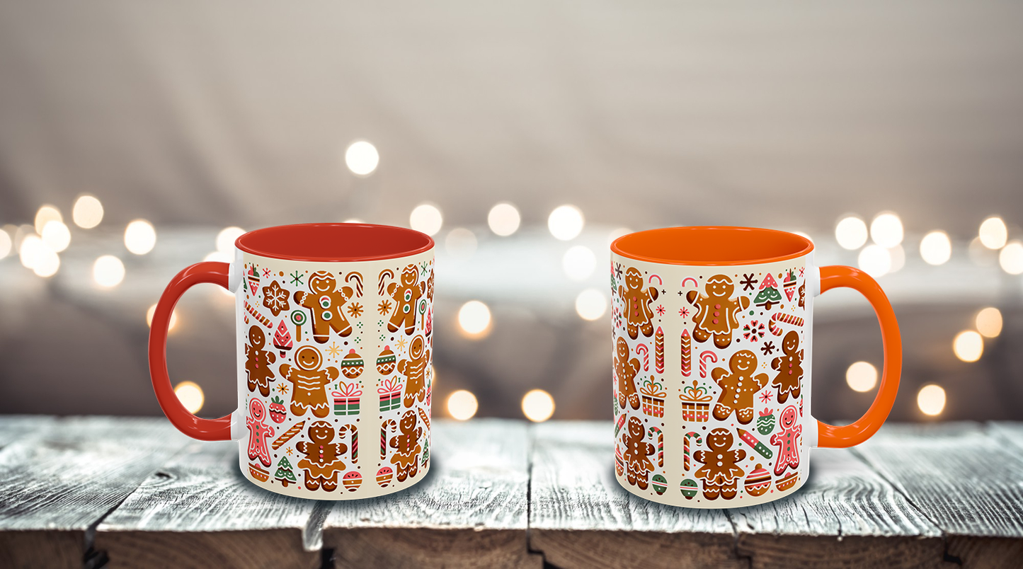Gingerbread Christmas Mug Festive 11oz Holiday Coffee Cup