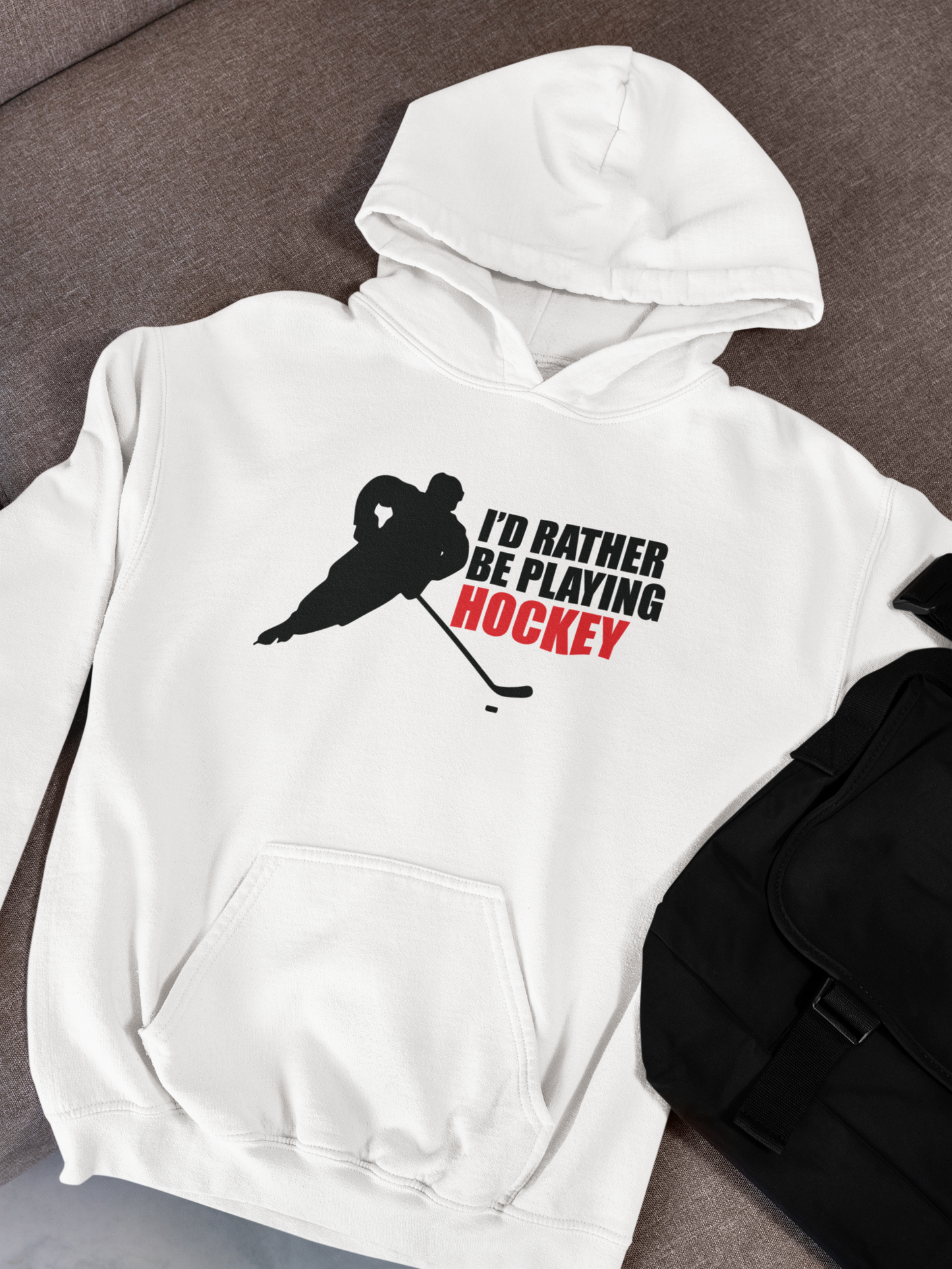 I'd Rather Be Playing Hockey Hoodie - Unisex Winter Sports Apparel