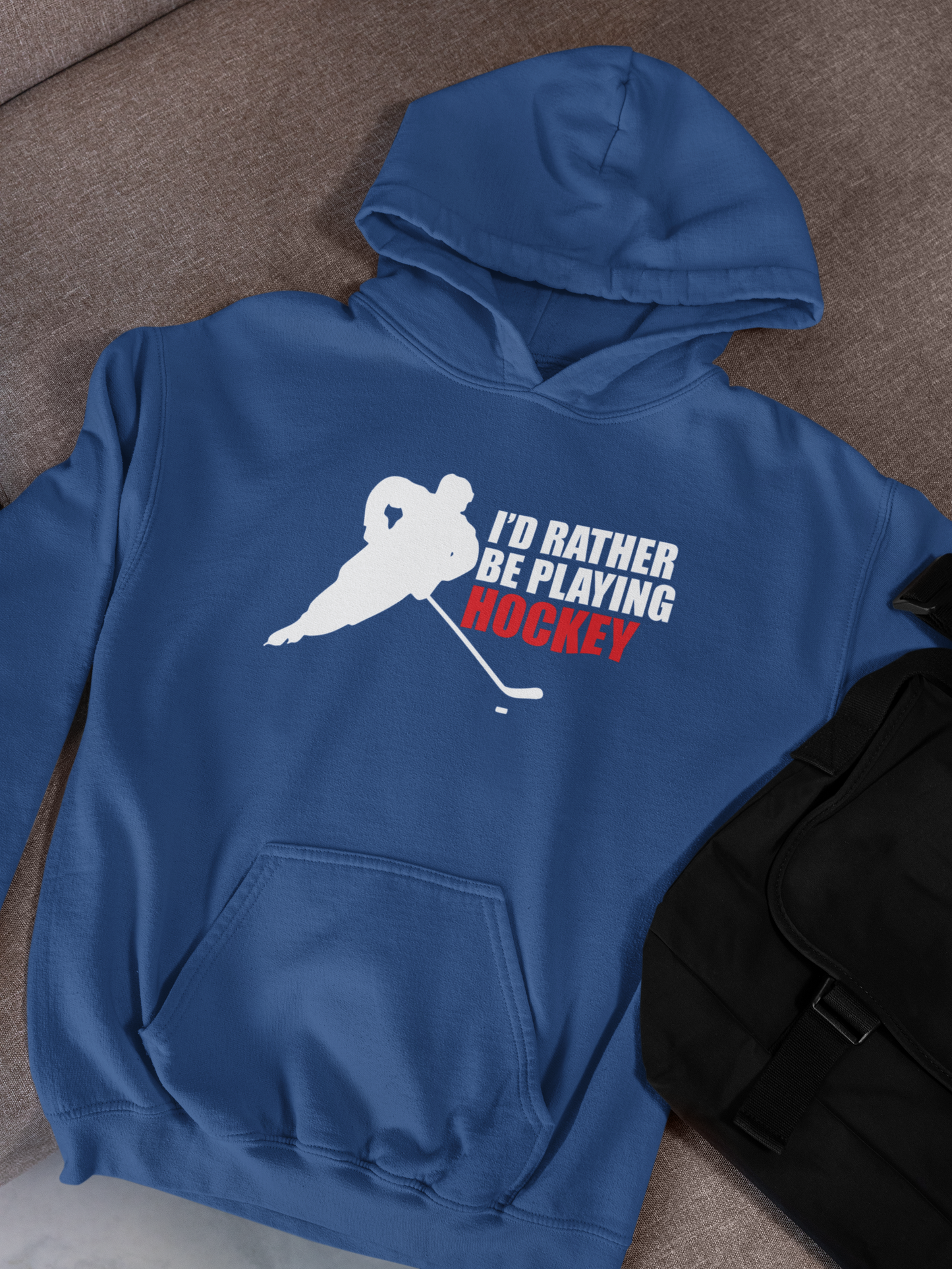 I'd Rather Be Playing Hockey Hoodie - Unisex Winter Sports Apparel