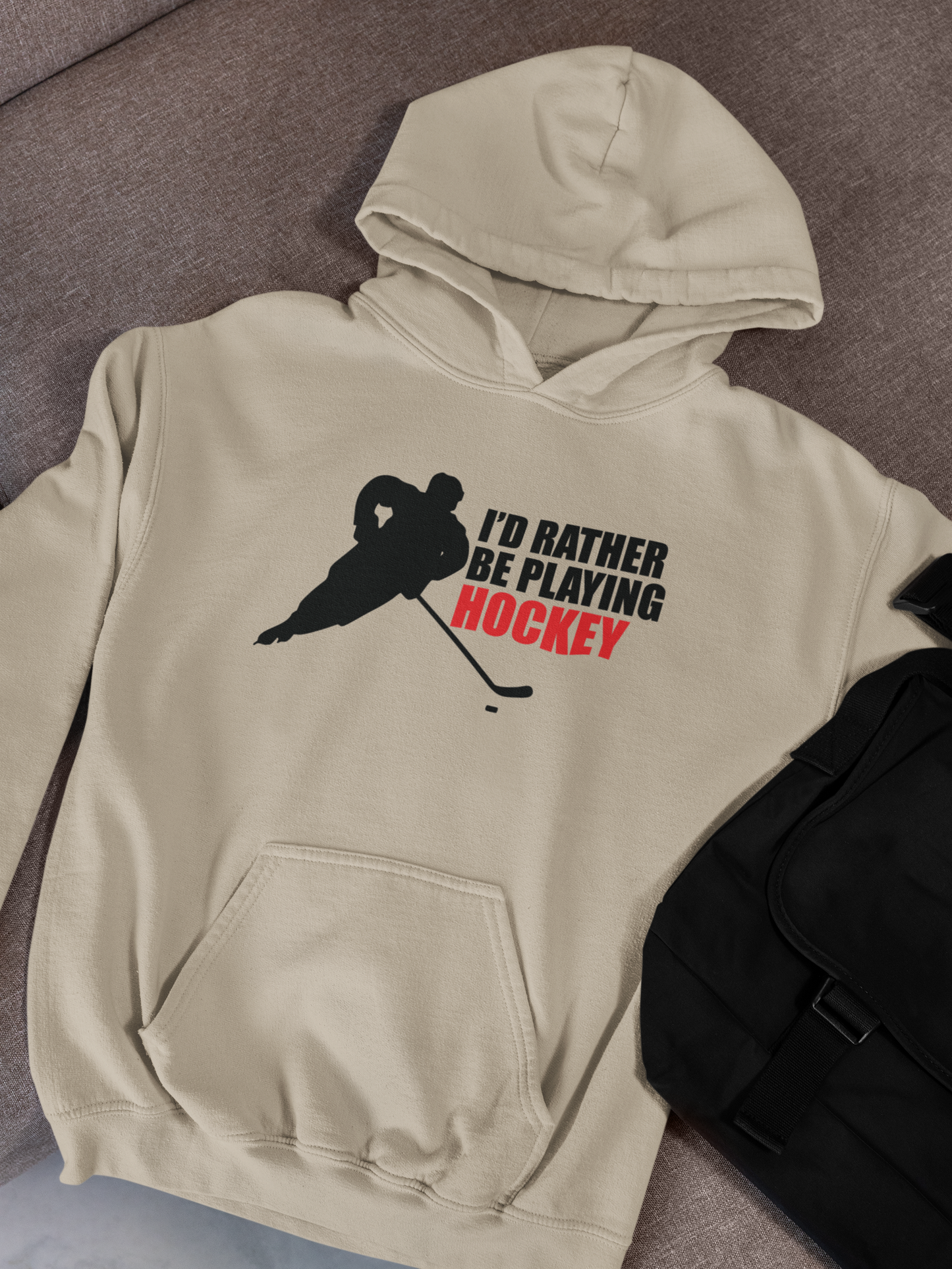 I'd Rather Be Playing Hockey Hoodie - Unisex Winter Sports Apparel