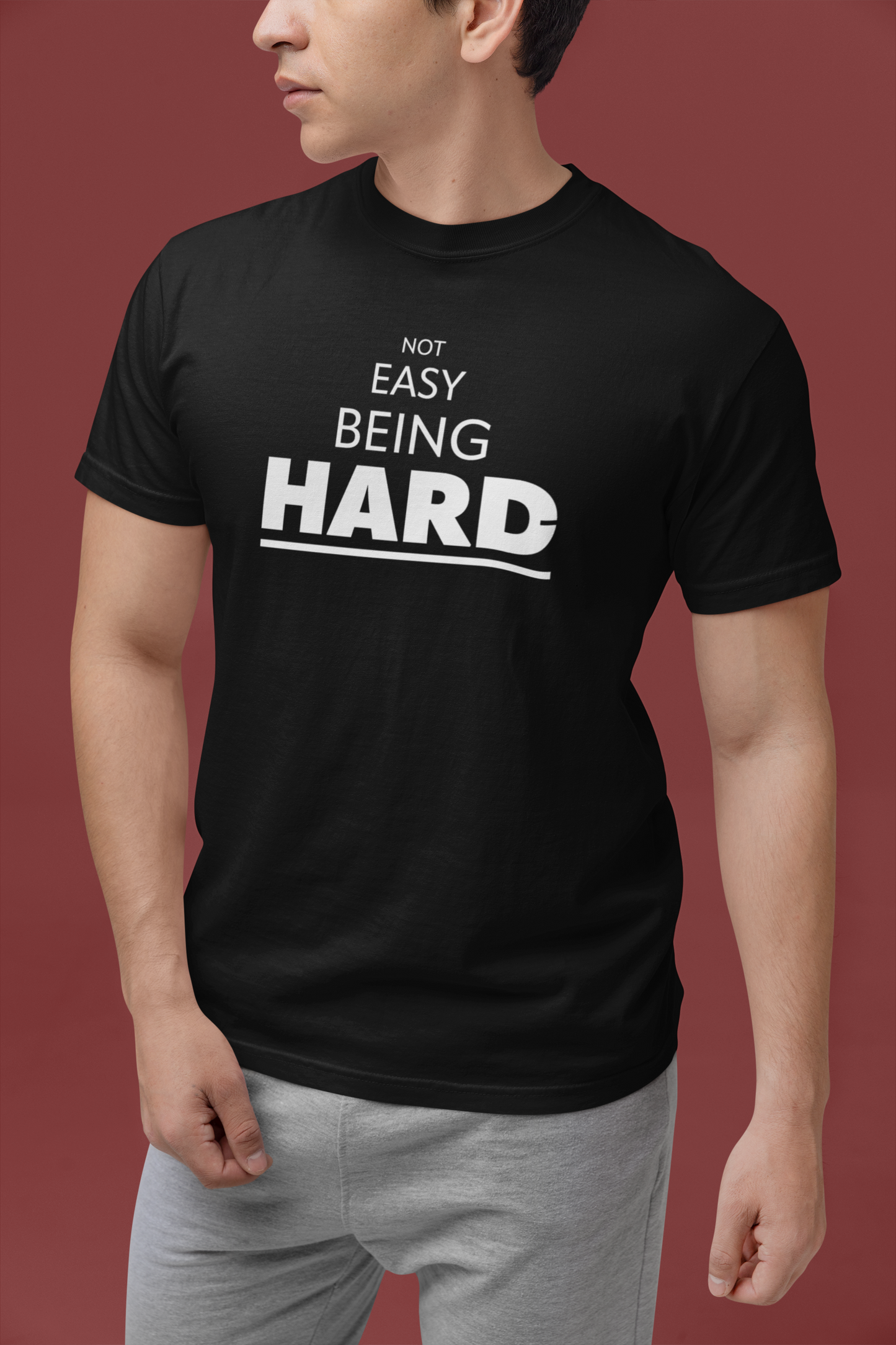 Funny graphic T-shirts not easy being hard tee