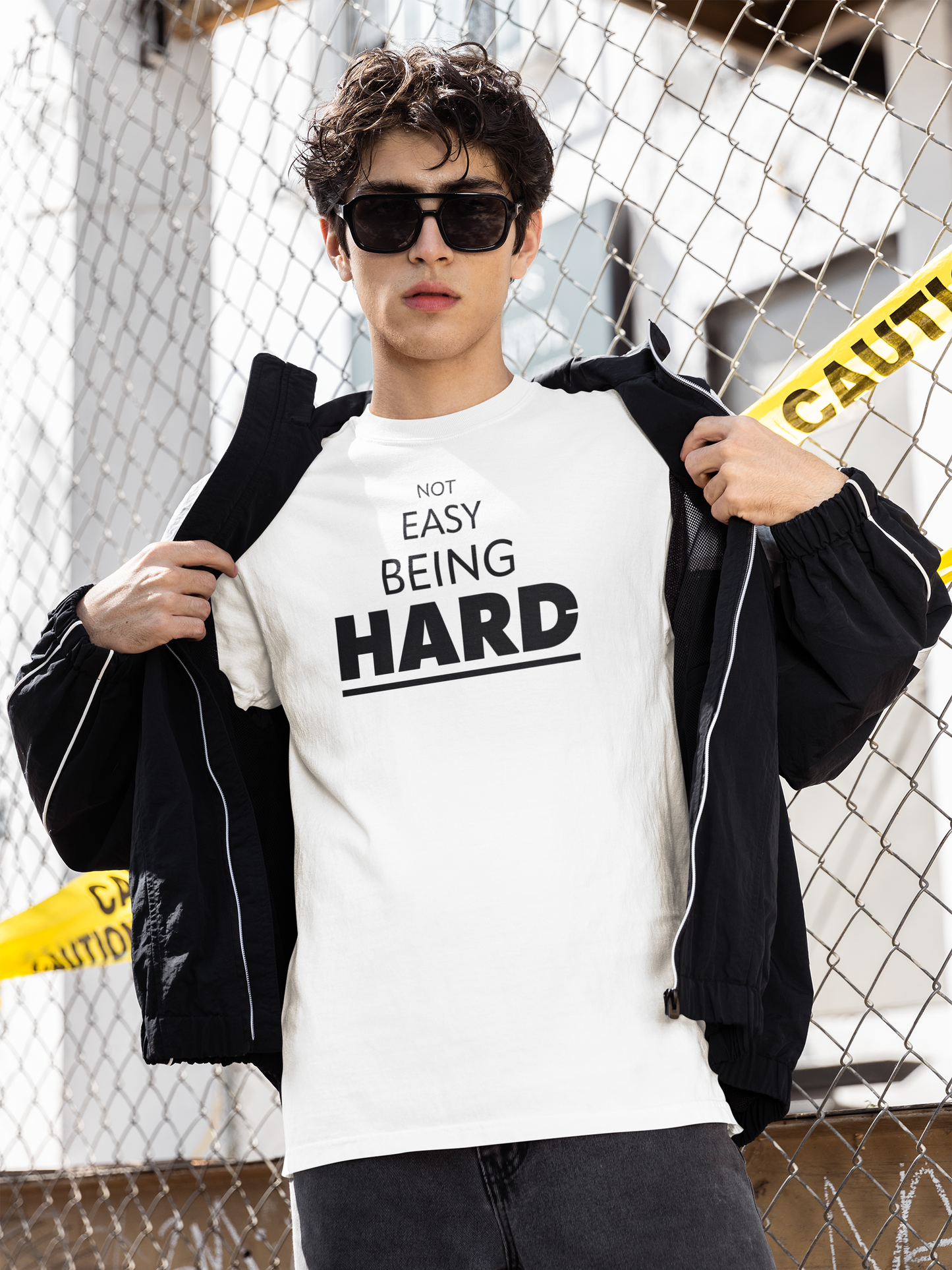 Funny graphic T-shirts not easy being hard tee