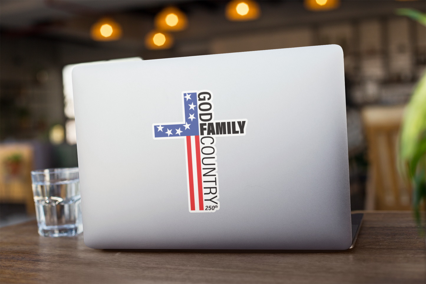 250th anniversary God Family Country American flag patriotic cross vinyl decal sticker