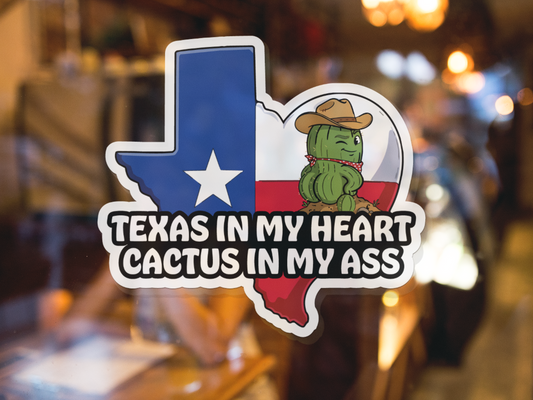 Funny colorful Texas sassy cactus vinyl decal sticker