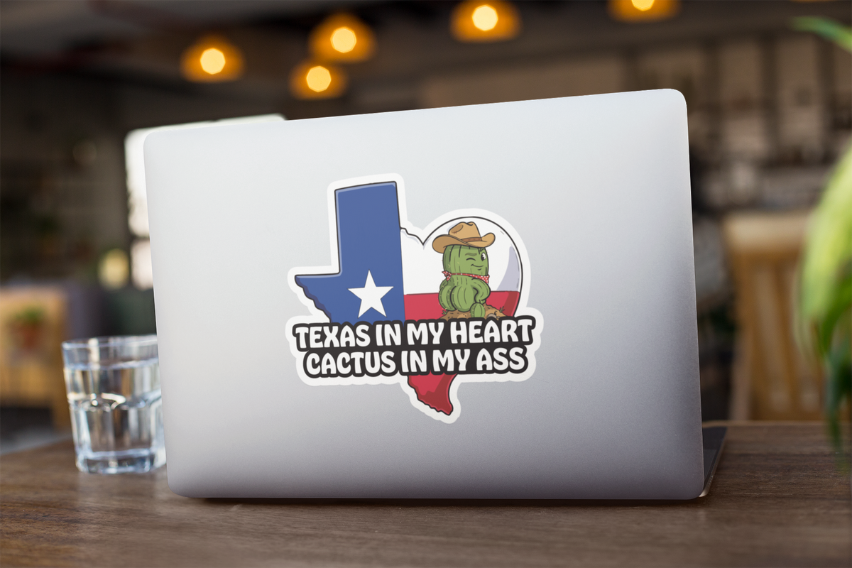 Funny colorful Texas sassy cactus vinyl decal sticker