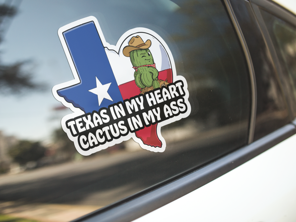Funny colorful Texas sassy cactus vinyl decal sticker