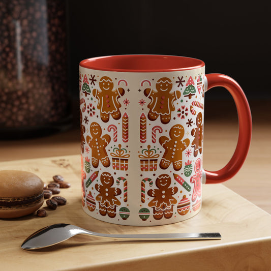 Gingerbread Christmas Mug Festive 11oz Holiday Coffee Cup
