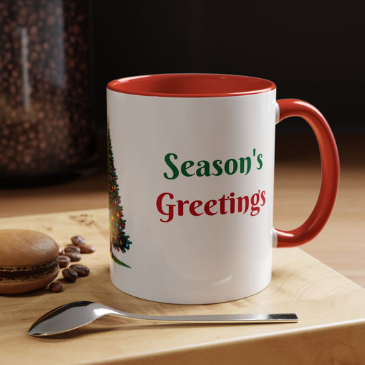 Seasons Greetings Christmas Mug Festive 11oz Holiday Coffee Cup