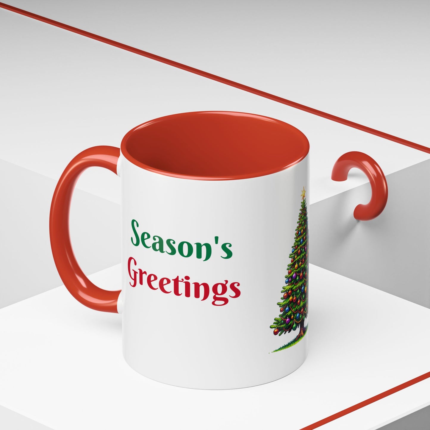 Seasons Greetings Christmas Mug Festive 11oz Holiday Coffee Cup